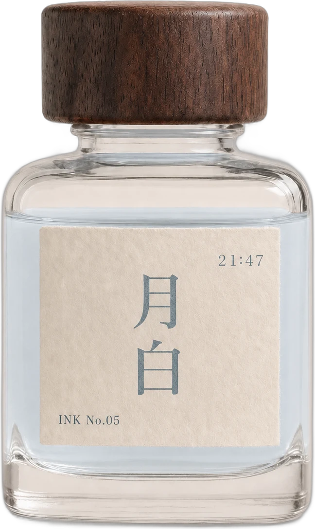 月白インクのボトル
