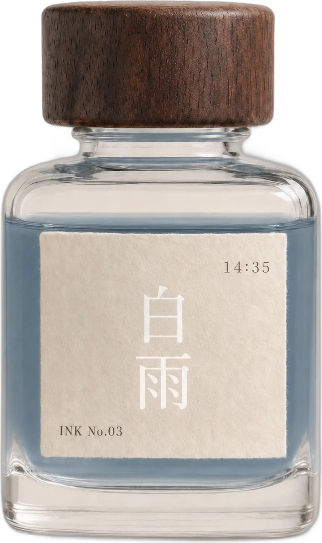 白雨インクのボトル