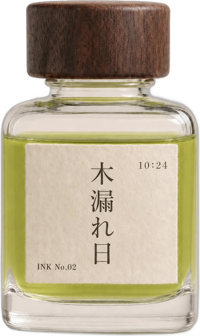 木漏れ日インクのボトル